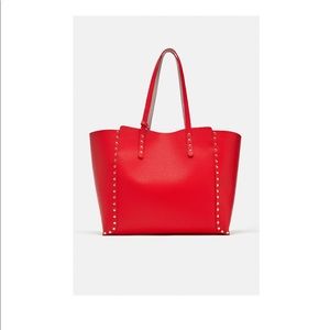Zara studded reversible shopper bag